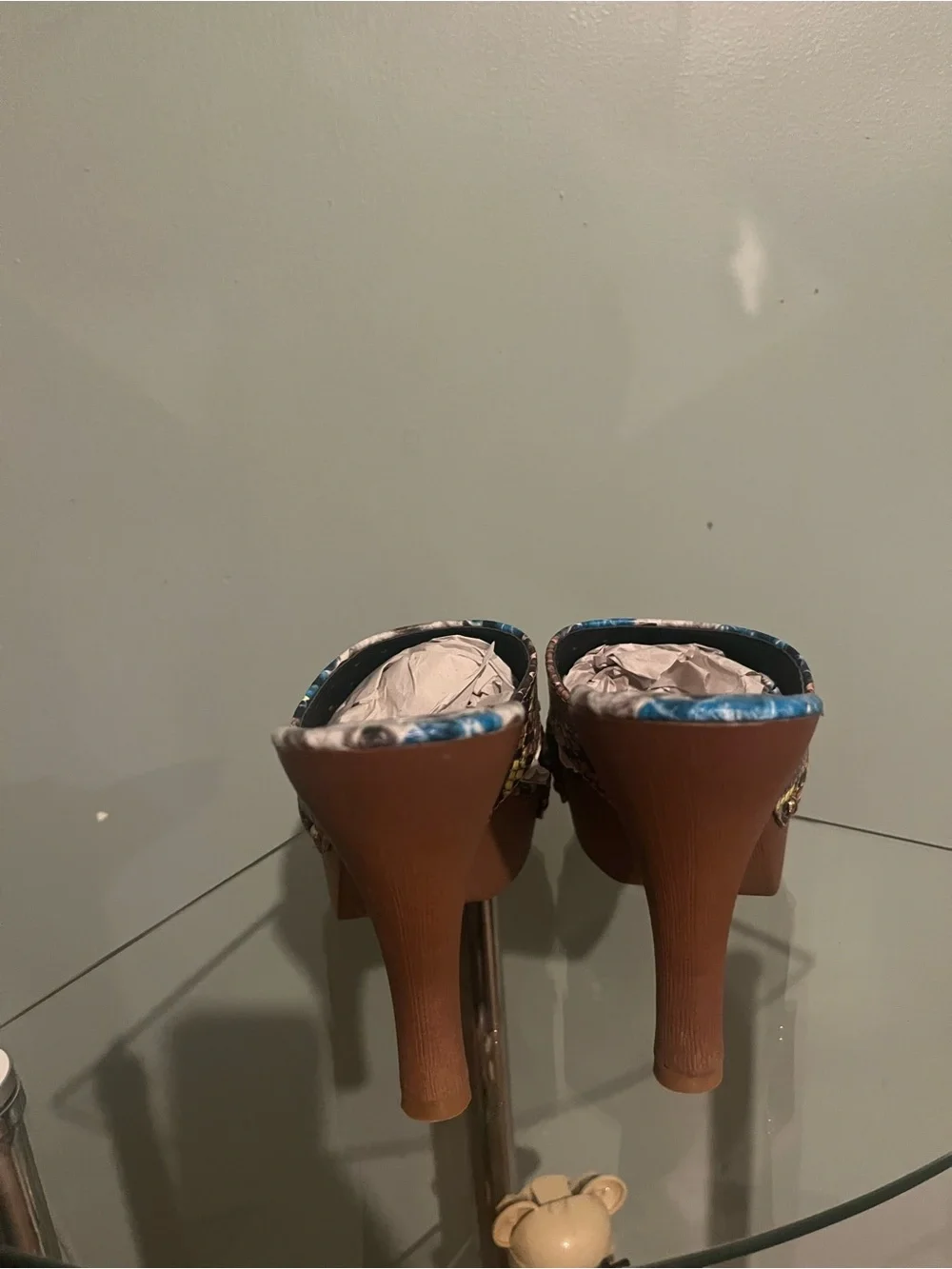 Women’s Multicolor Snake-Print High Heel Slide